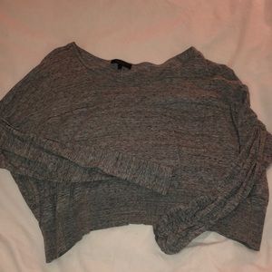 Rag and Bone gray cropped long sleeve shirt